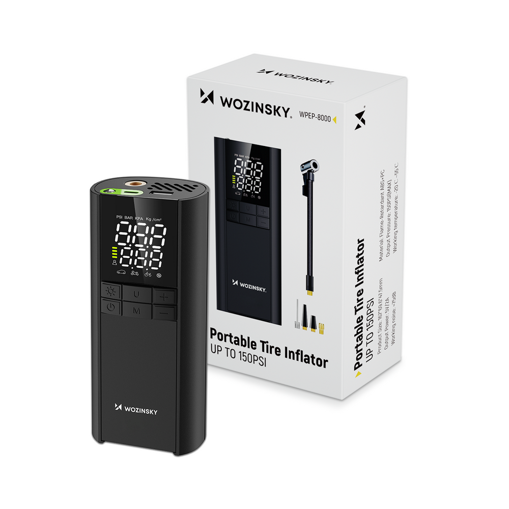 Ηλεκτρική Τρόμπα Wozinsky WPEP-8000 8000mAh Power Bank Φακός Black | www.lightgear.gr