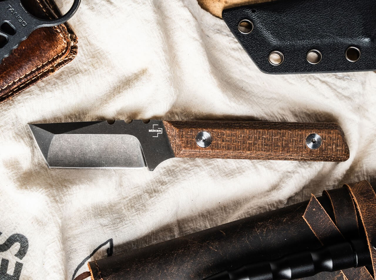 Μαχαίρι Boker Plus Thicker Clipper D2 Micarta Καφέ Μαύρη Λεπίδα 15.7cm | www.lightgear.gr