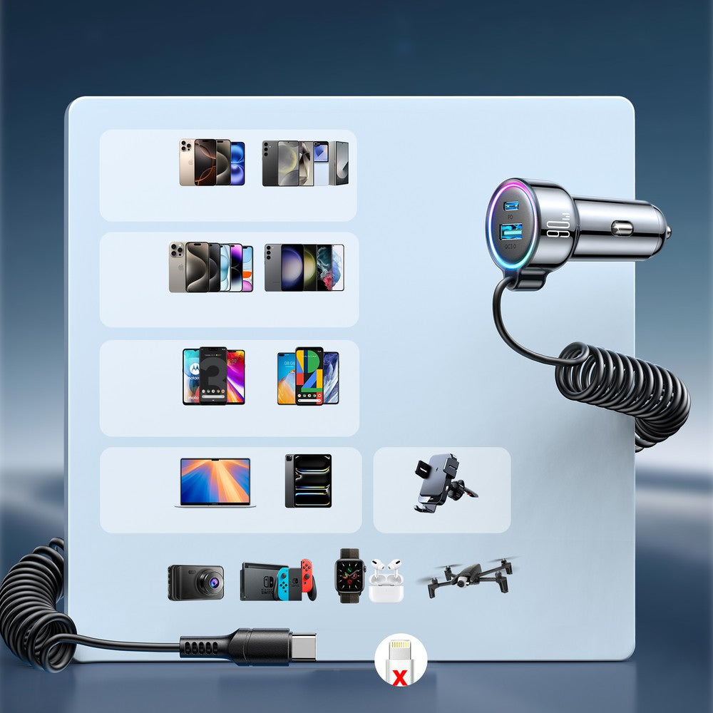 Φορτιστής Αυτοκινήτου Joyroom JR-CL07 72W 3-in-1 Μαύρο | www.lightgear.gr