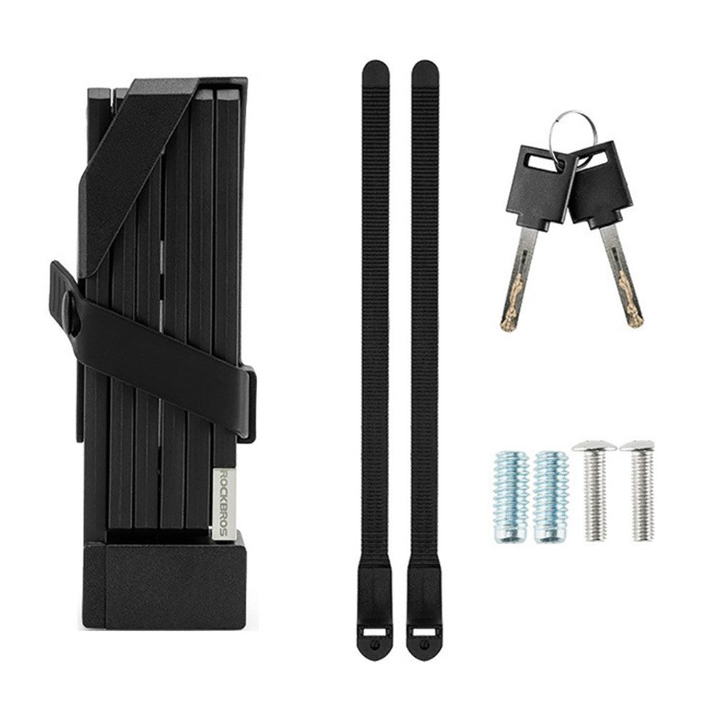 Κλειδαριά Ποδηλάτου Rockbros 32140003001 Foldable Μαύρο Με Κλειδί 88cm | www.lightgear.gr