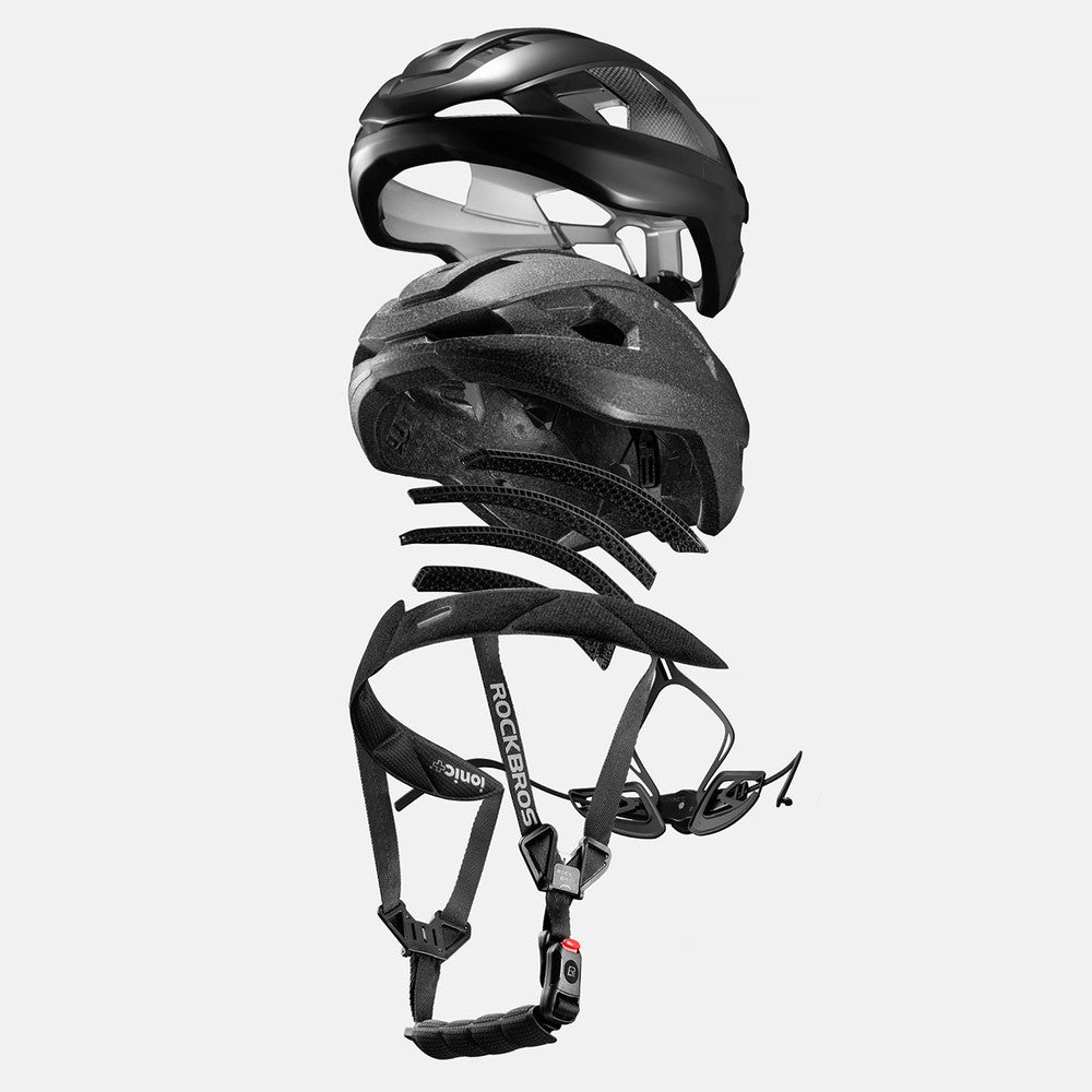 Κράνος Ποδηλάτου Rockbros LK-15 Carbon Fiber Μαύρο 58-62cm | www.lightgear.gr