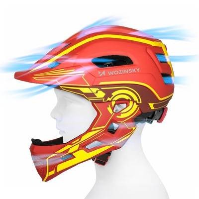 Παιδικό Κράνος Ποδηλάτου Full Face Wozinsky με USB Rear Light S Red Polycarbonate PC | www.lightgear.gr