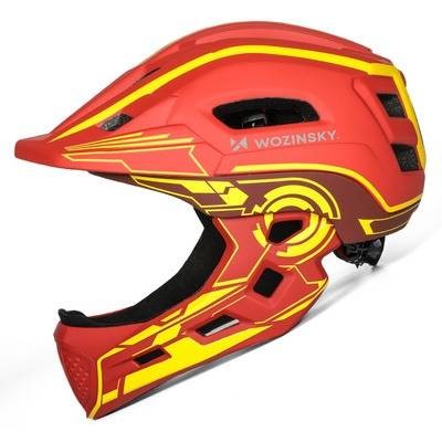 Παιδικό Κράνος Ποδηλάτου Full Face Wozinsky με USB Rear Light S Red Polycarbonate PC | www.lightgear.gr