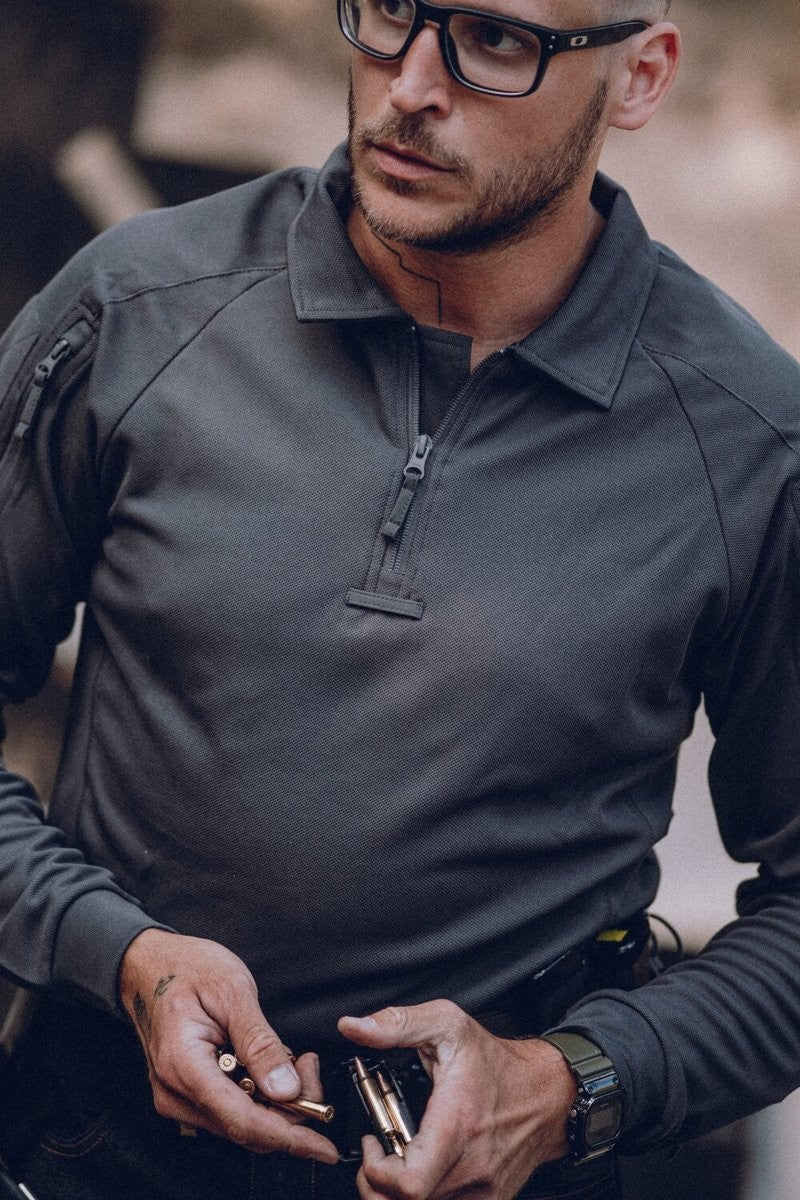 Polo Range Shirt Helikon-Tex TopCool Μαύρο | www.lightgear.gr