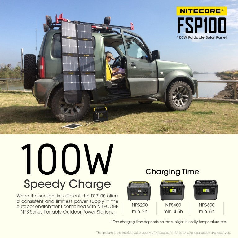 Αναδιπλούμενο Φωτοβολταϊκό Πάνελ Nitecore FSP100 | www.lightgear.gr