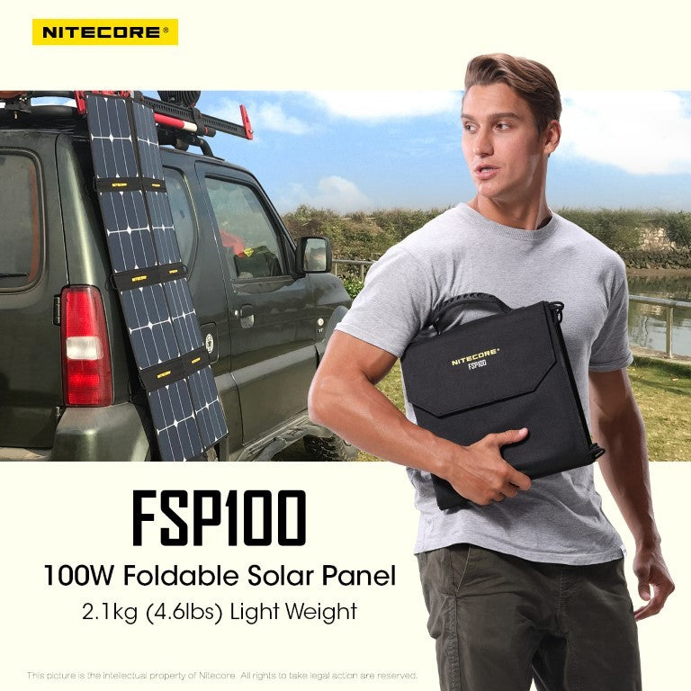 Αναδιπλούμενο Φωτοβολταϊκό Πάνελ Nitecore FSP100 | www.lightgear.gr