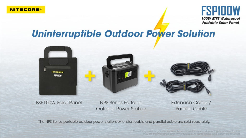 Αναδιπλούμενο Φωτοβολταϊκό Πάνελ Nitecore FSP100W IPX5 | www.lightgear.gr