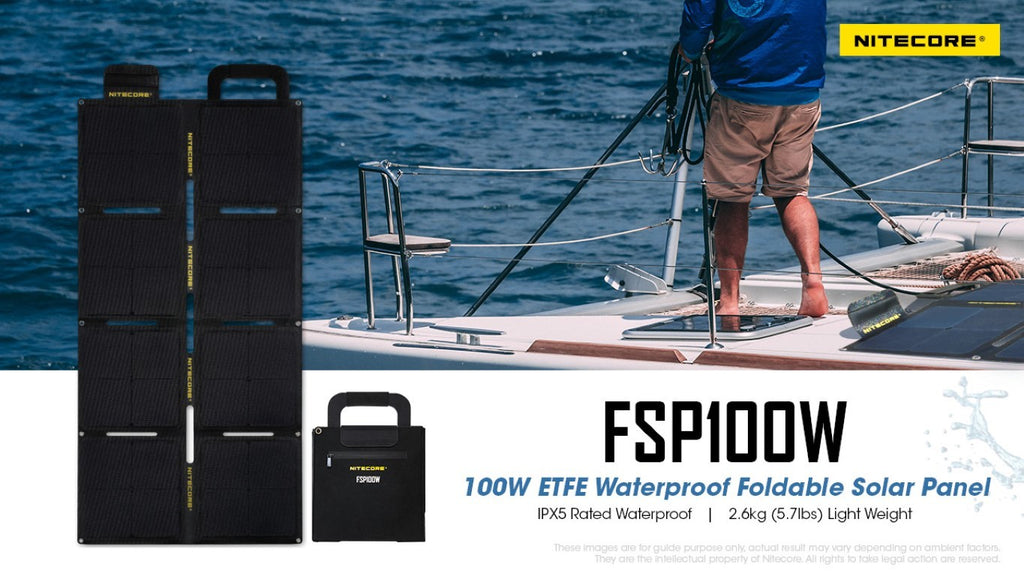 Αναδιπλούμενο Φωτοβολταϊκό Πάνελ Nitecore FSP100W IPX5 | www.lightgear.gr