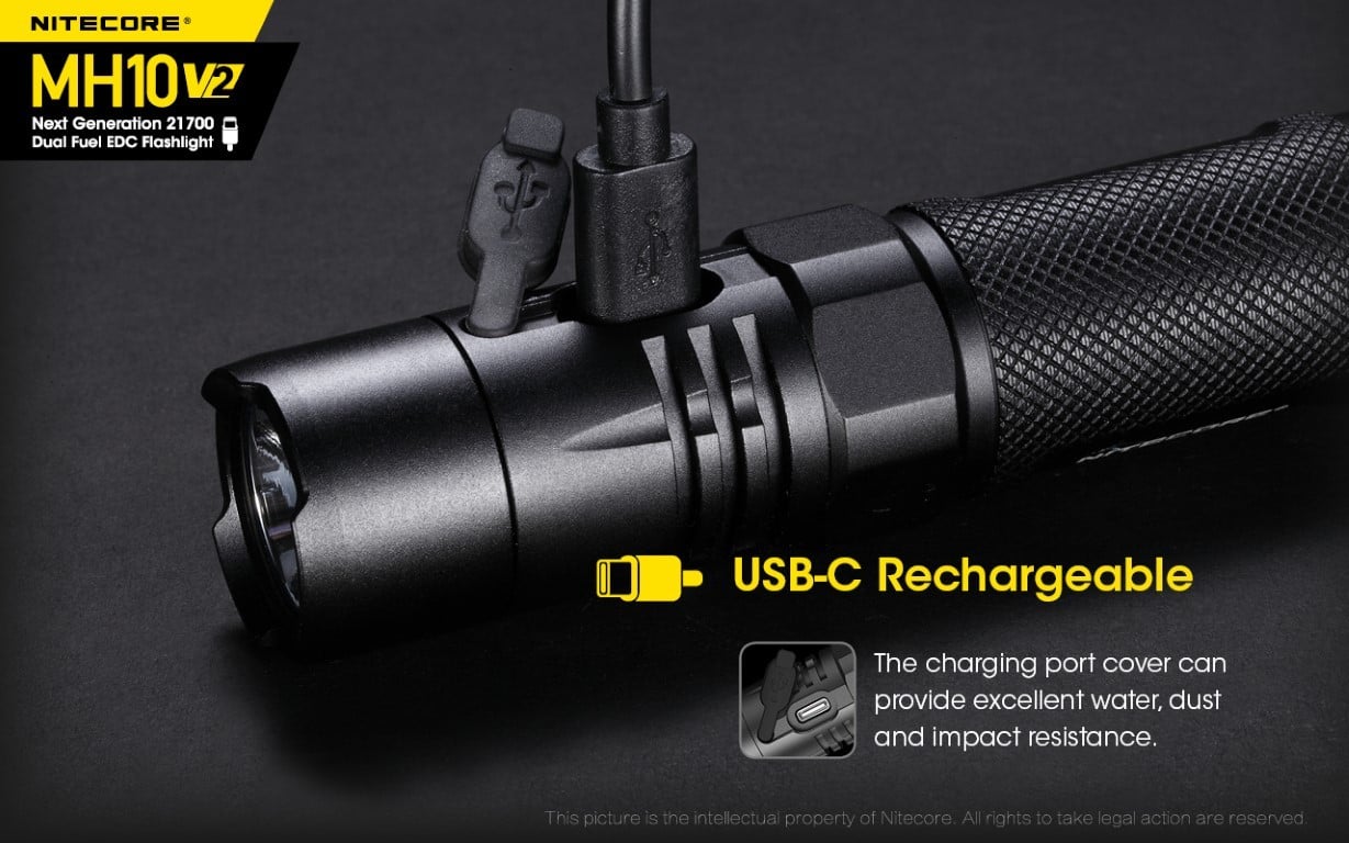 Επαναφορτιζόμενος Φακός Nitecore Multitask Hybrid MH10 V2 | www.lightgear.gr