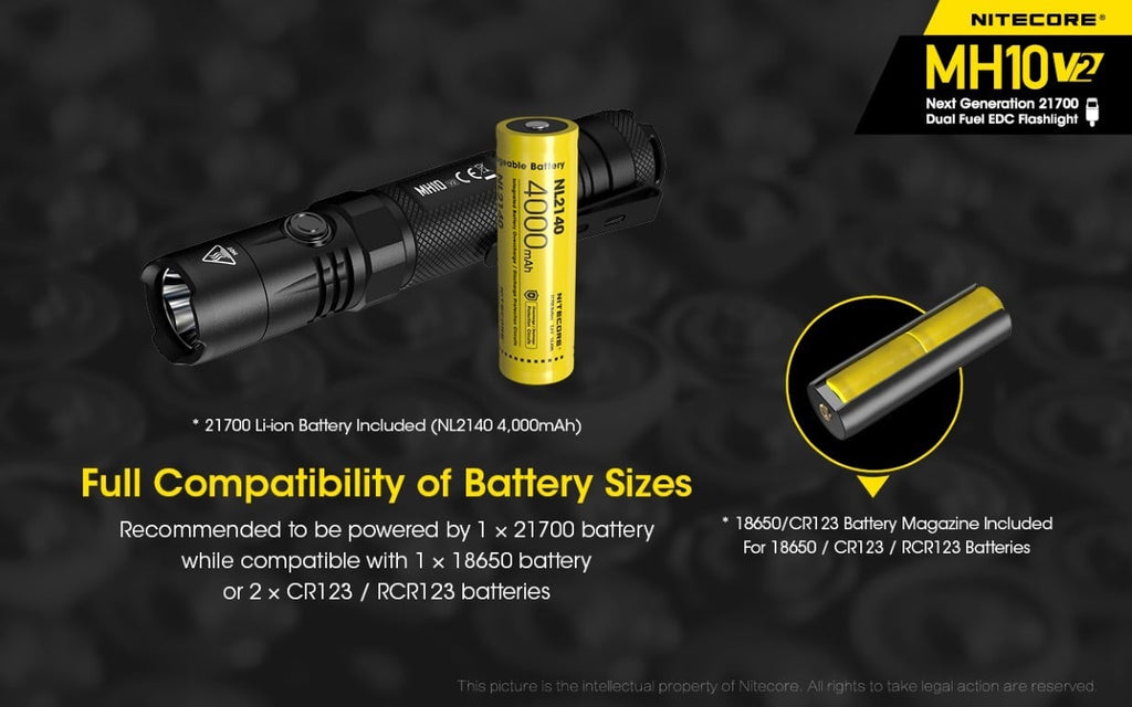 Επαναφορτιζόμενος Φακός Nitecore Multitask Hybrid MH10 V2 | www.lightgear.gr
