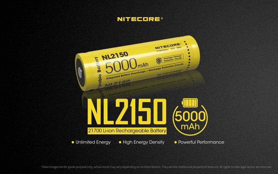 Επαναφορτιζόμενη Μπαταρία Nitecore 21700 NL2150 5000mAh 3,6V | www.lightgear.gr