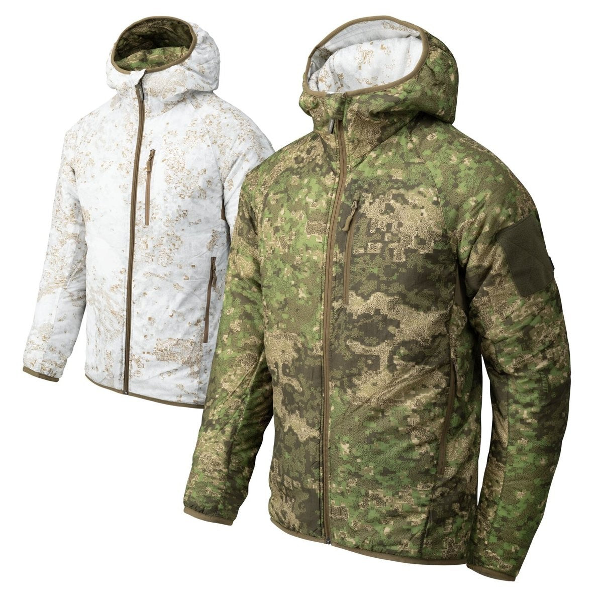 Jacket Reversible Wolfhound Hoodie Helikon-Tex Windpack Nylon PenCott Wildwood/PenCott Snowdrift | www.lightgear.gr