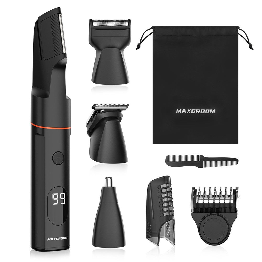 Κουρευτική Μηχανή MAXGROOM LK-881 Πολυλειτουργική Με Ανταλλακτικές Κεφαλές Μαύρο | www.lightgear.gr