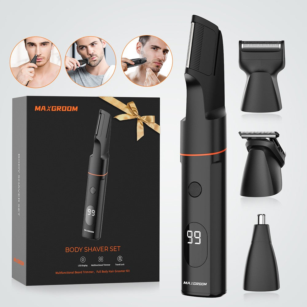 Κουρευτική Μηχανή MAXGROOM LK-881 Πολυλειτουργική Με Ανταλλακτικές Κεφαλές Μαύρο | www.lightgear.gr