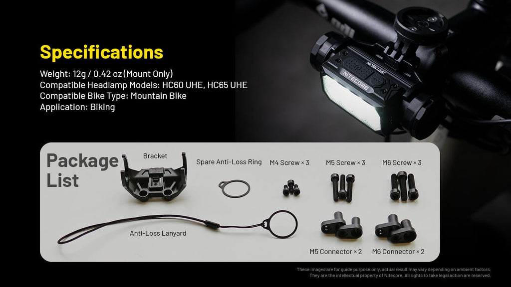 Βάση Ποδηλάτου για Φακούς Nitecore HC60UHE και HC65UHE | www.lightgear.gr