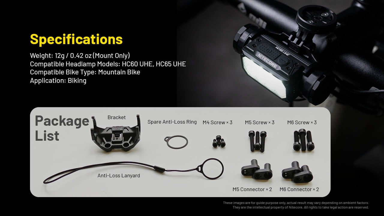 Βάση Ποδηλάτου για Φακούς Nitecore HC60UHE και HC65UHE | www.lightgear.gr