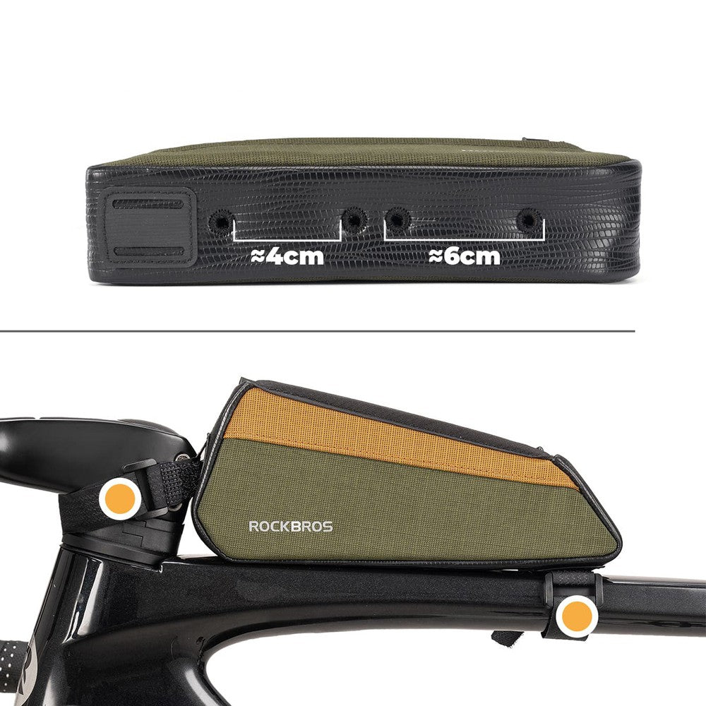 Τσάντα Ποδηλάτου Top Tube Rockbros 088 Πράσινο 0.25lt 9x20,5x4cm | www.lightgear.gr