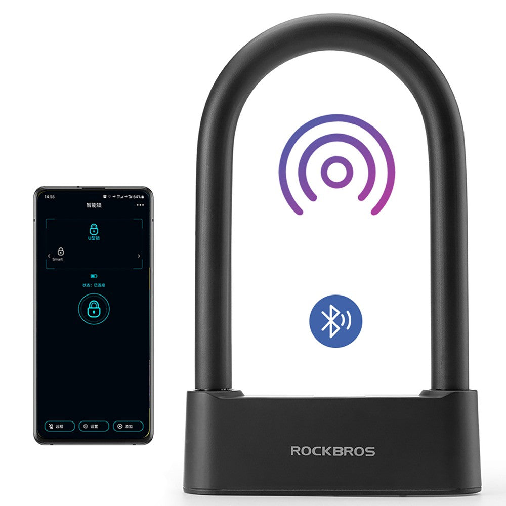 Λουκέτο Ποδηλάτου Rockbros 32210818001 SMART Fingerprint Reader Bluetooth Μαύρο 15,5x25,5x4,5cm | www.lightgear.gr