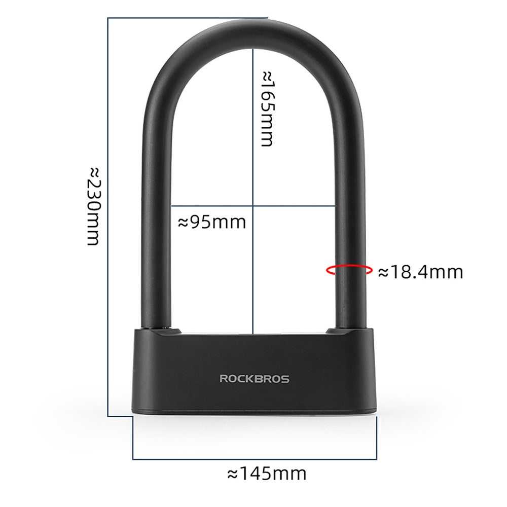 Λουκέτο Ποδηλάτου Rockbros 32210818001 SMART Fingerprint Reader Bluetooth Μαύρο 15,5x25,5x4,5cm | www.lightgear.gr