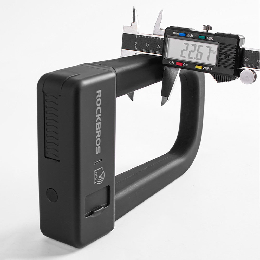 Λουκέτο Ποδηλάτου Rockbros RBNS1 SMART με NFC Reader Μαύρο 12,5x19x3,7cm | www.lightgear.gr
