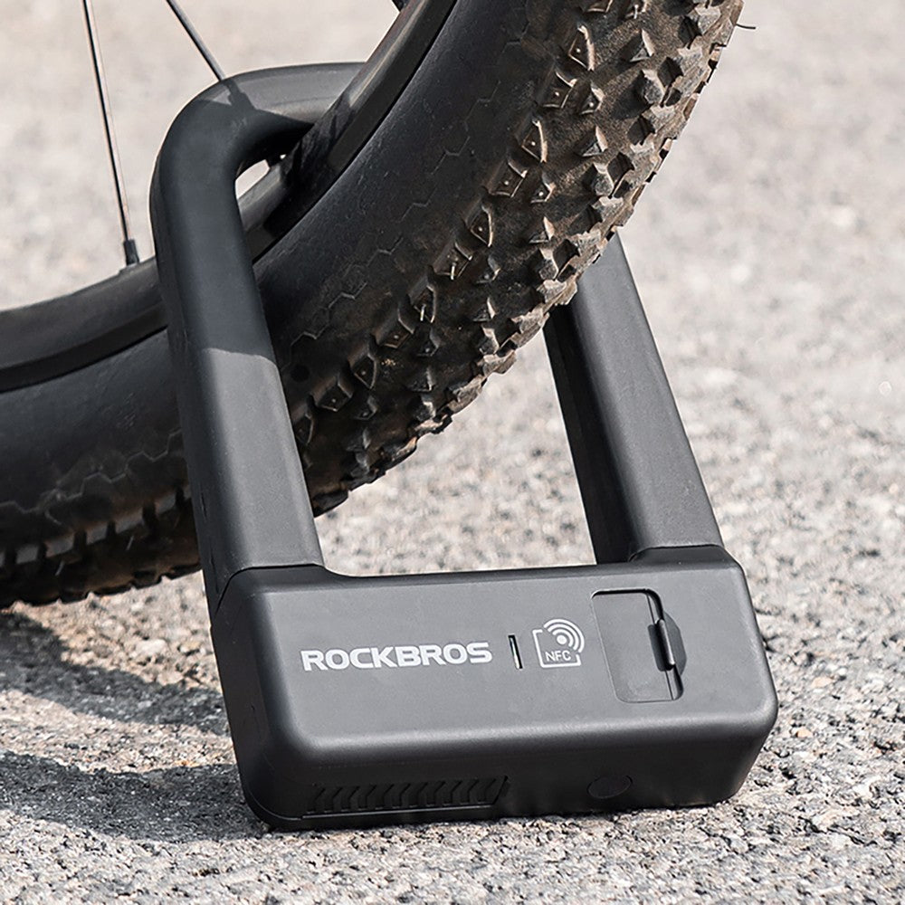Λουκέτο Ποδηλάτου Rockbros RBNS1 SMART με NFC Reader Μαύρο 12,5x19x3,7cm | www.lightgear.gr