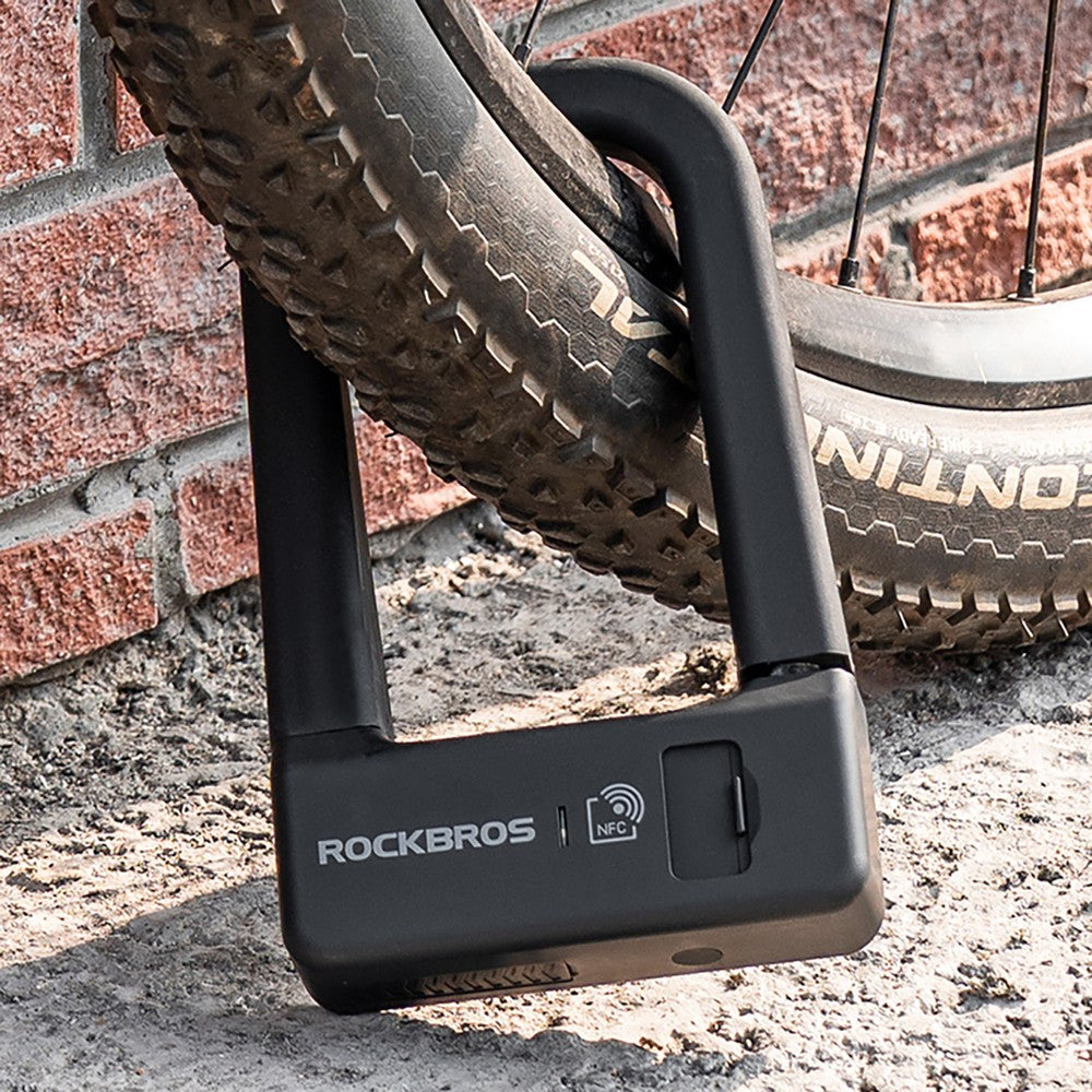 Λουκέτο Ποδηλάτου Rockbros RBNS1 SMART με NFC Reader Μαύρο 12,5x19x3,7cm | www.lightgear.gr