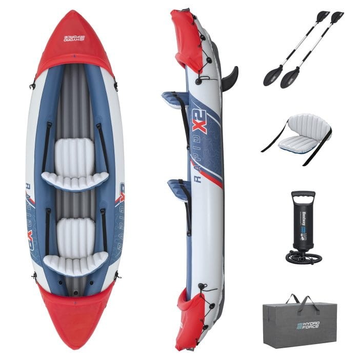 Φουσκωτό Καγιάκ Δύο Ατόμων Hydro-Force Rapid X2 Set Bestway 3,21m 180kg 2 Πτερύγια | www.lightgear.gr