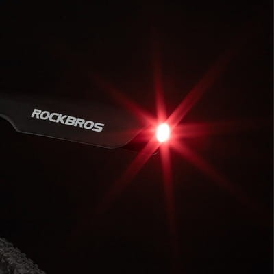 Λασπωτήρας Ποδηλάτου Rockbros DNB8001 με Κόκκινο LED Φως Μαύρο | www.lightgear.gr
