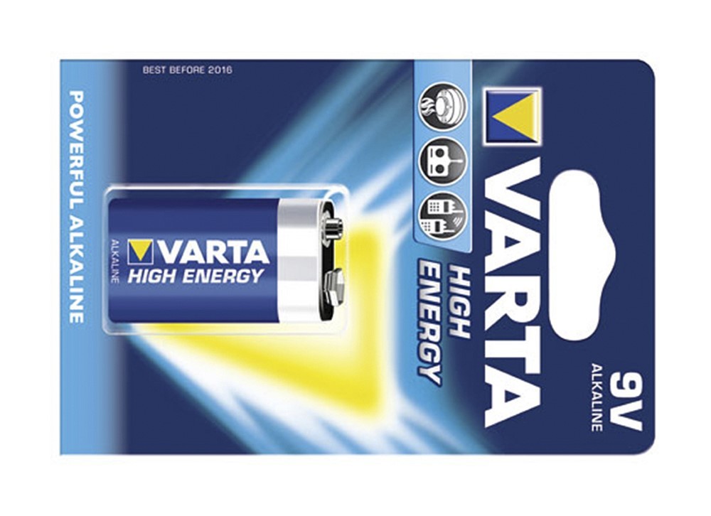 Αλκαλικές Μπαταρίες Varta High Energy - 9V | www.lightgear.gr