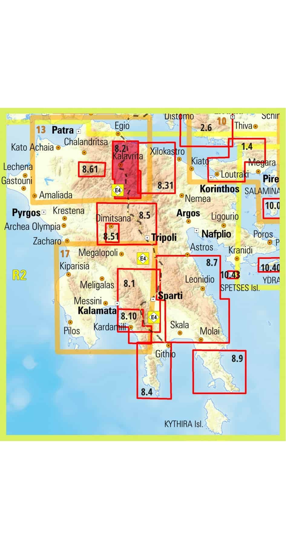 Πεζοπορικός Χάρτης Anavasi Χελμός - Βουραϊκός (1:30.000) | www.lightgear.gr