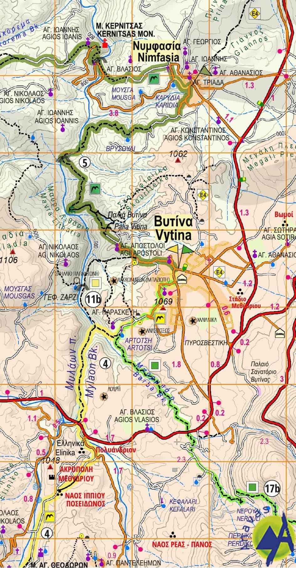 Πεζοπορικός Χάρτης Anavasi Μαίναλο - Αρτεμίσιο (1:40.000) | www.lightgear.gr
