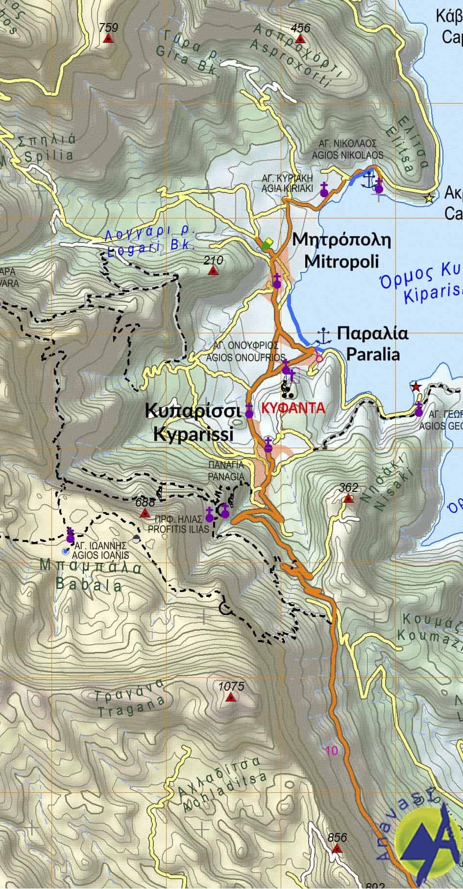 Πεζοπορικός Χάρτης Anavasi Πάρνωνας (1:50.000) | www.lightgear.gr