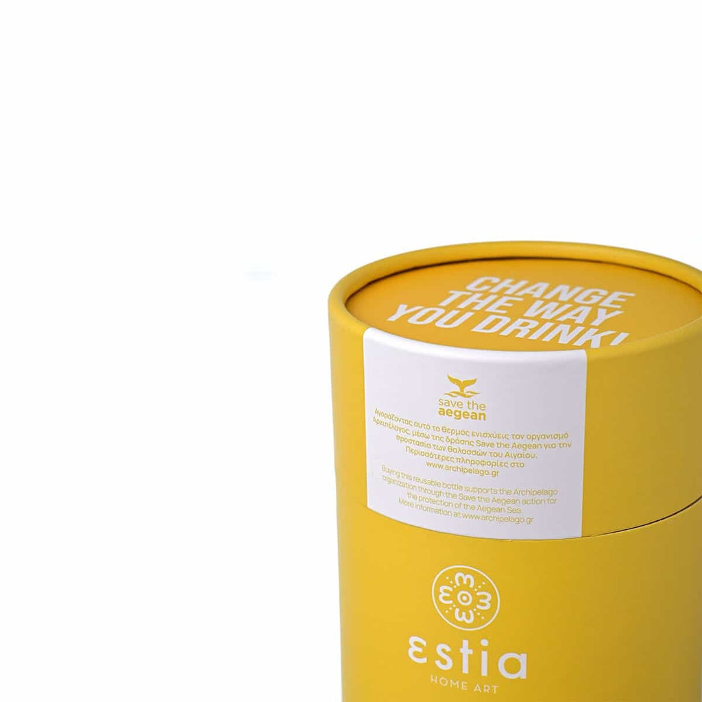 Ανοξείδωτο Ποτήρι Θερμός με Καλαμάκι Estia Save the Aegean 350ml | www.lightgear.gr