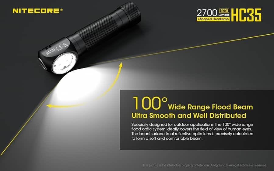 Επαναφορτιζόμενος Φακός Κεφαλής Nitecore HC35 | www.lightgear.gr