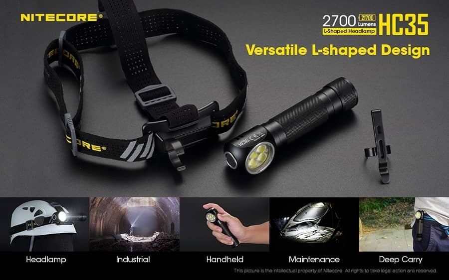 Επαναφορτιζόμενος Φακός Κεφαλής Nitecore HC35 | www.lightgear.gr