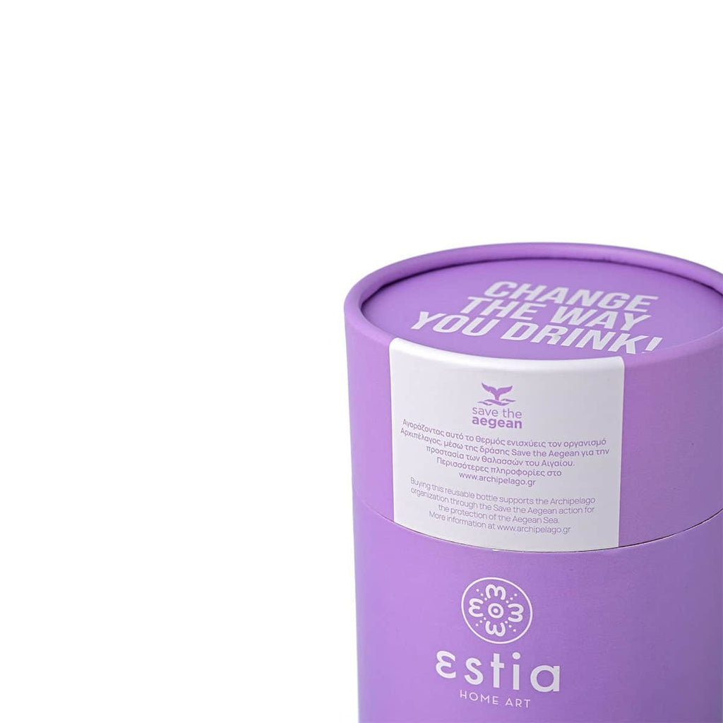 Ανοξείδωτο Ποτήρι Θερμός με Καλαμάκι Estia Save the Aegean 350ml | www.lightgear.gr