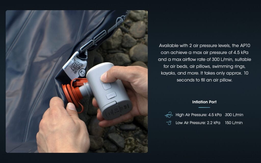 Ηλεκτρική Επαναφορτιζόμενη Τρόμπα Nitecore AP10 | www.lightgear.gr