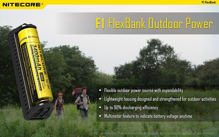 Φορτιστής Nitecore F1 + Power Bank | www.lightgear.gr