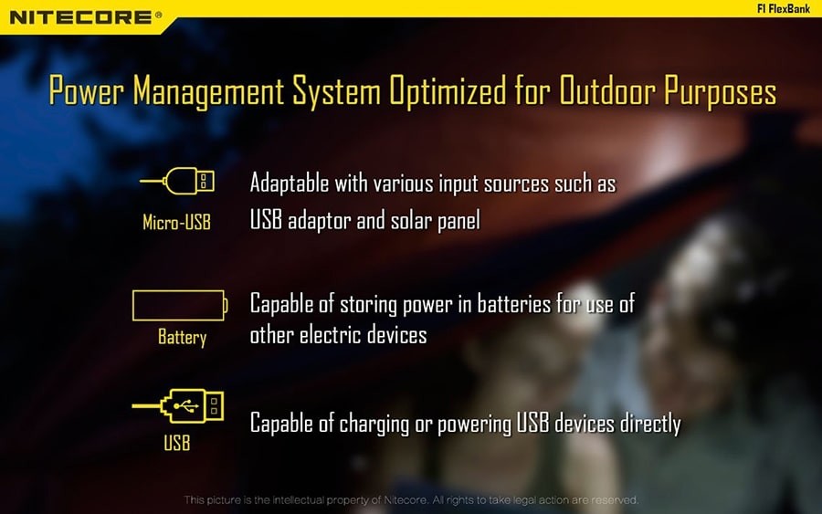 Φορτιστής Nitecore F1 + Power Bank | www.lightgear.gr