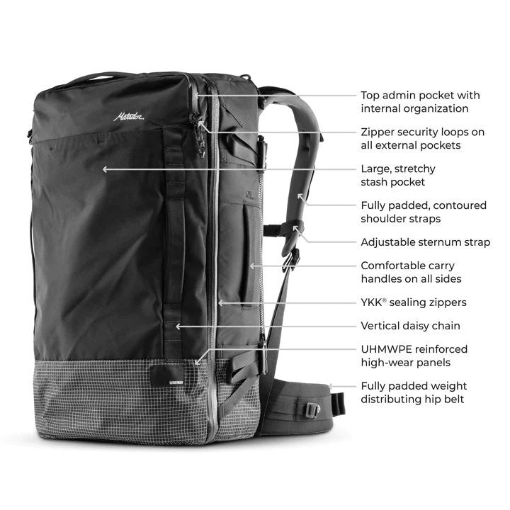Σακίδιο Matador Travel Globerider 45lt Μαύρο | www.lightgear.gr
