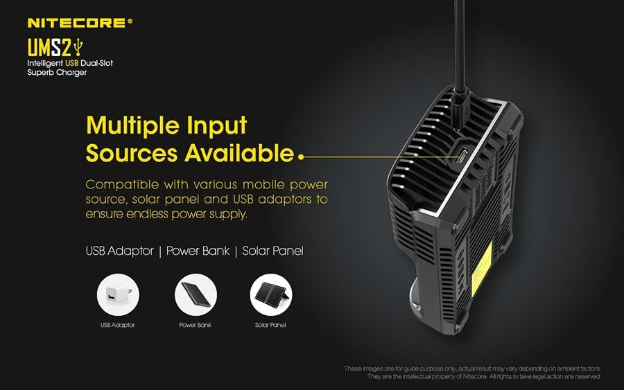 Φορτιστής Nitecore UMS2 | www.lightgear.gr
