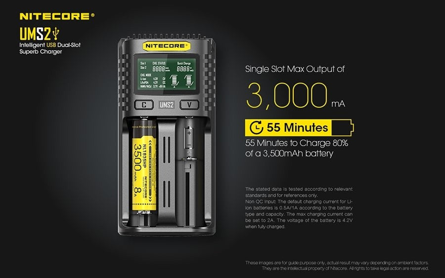 Φορτιστής Nitecore UMS2 | www.lightgear.gr