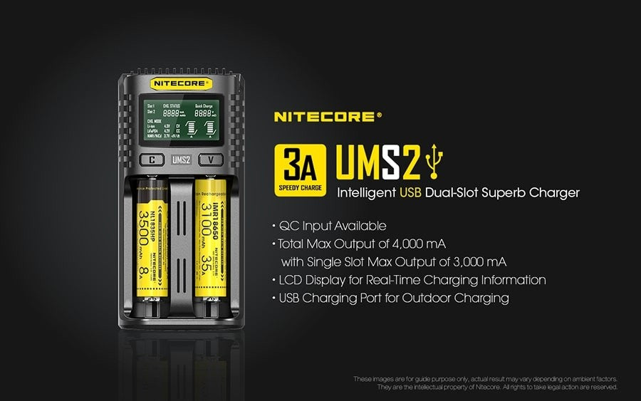 Φορτιστής Nitecore UMS2 | www.lightgear.gr