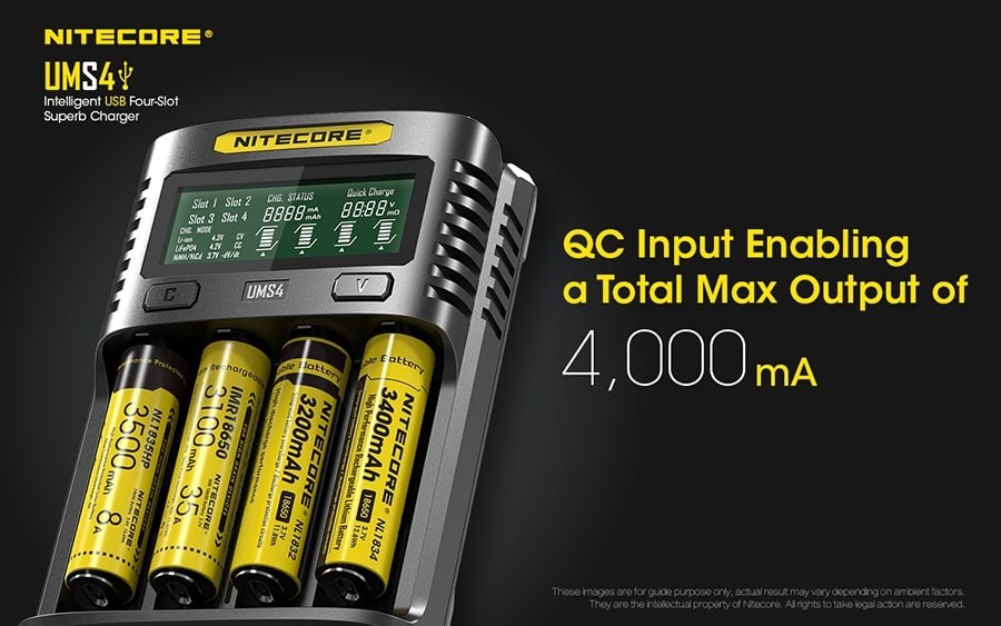 Φορτιστής Nitecore UMS4 | www.lightgear.gr