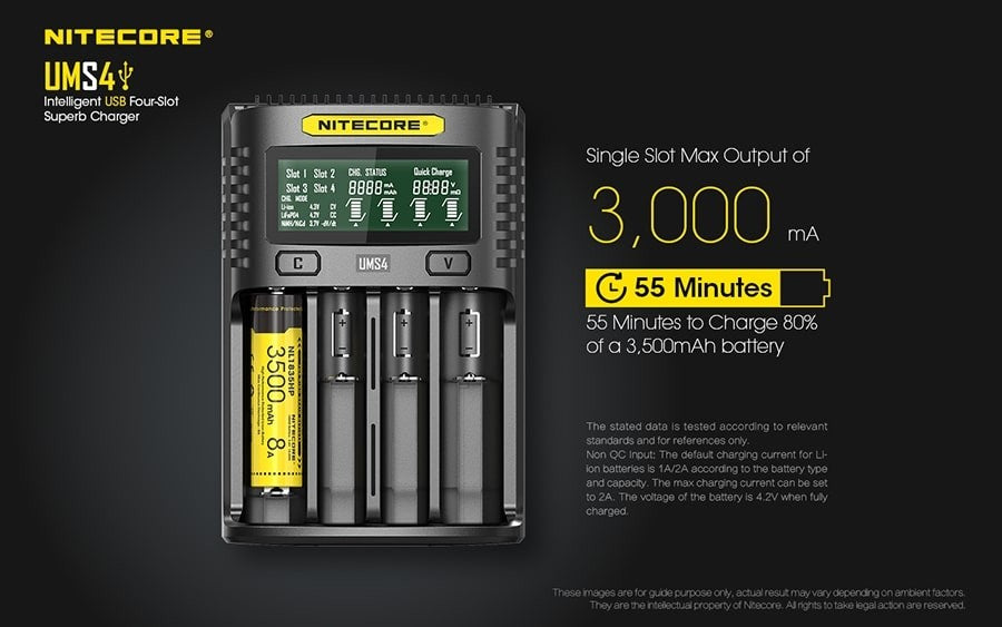 Φορτιστής Nitecore UMS4 | www.lightgear.gr