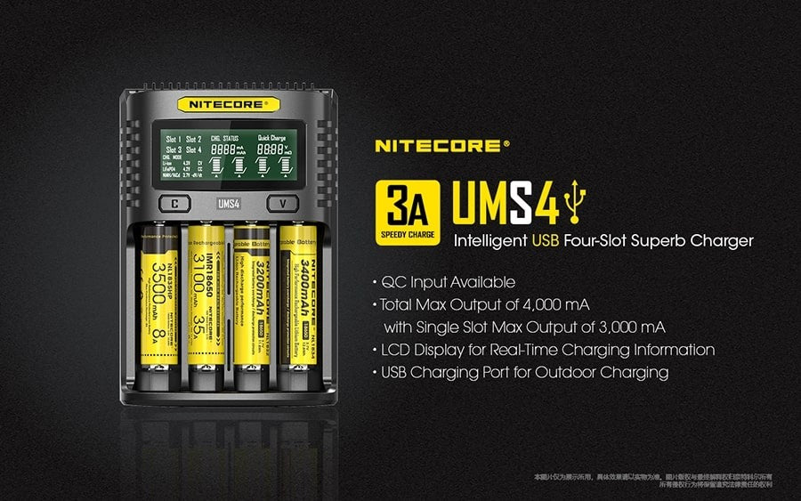 Φορτιστής Nitecore UMS4 | www.lightgear.gr