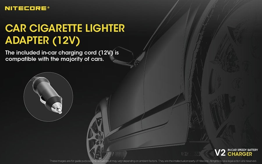 Φορτιστής Nitecore V2 - DC 12V - 42W | www.lightgear.gr