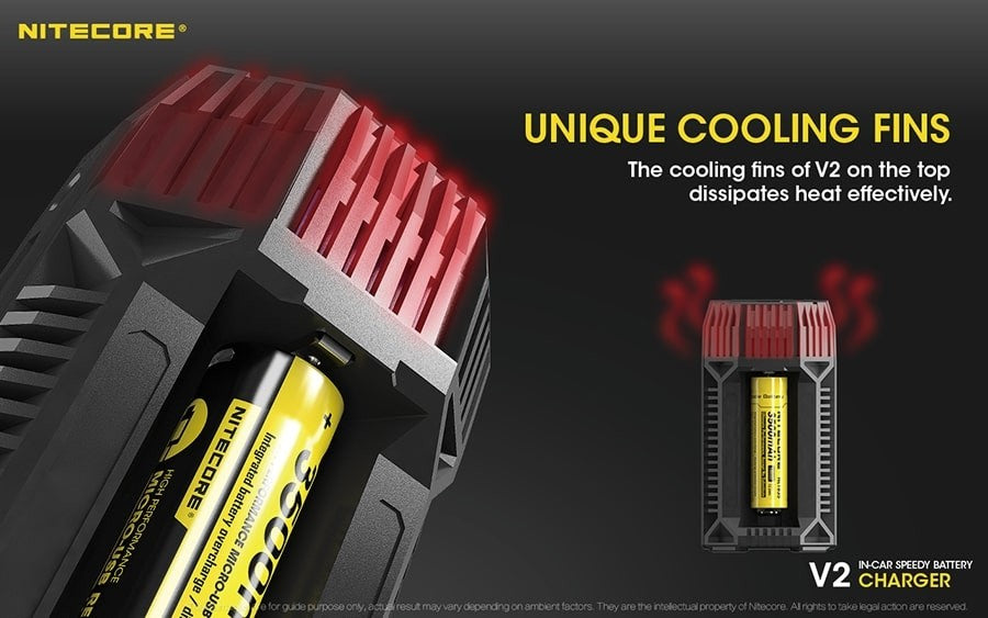 Φορτιστής Nitecore V2 - DC 12V - 42W | www.lightgear.gr