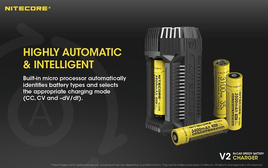 Φορτιστής Nitecore V2 - DC 12V - 42W | www.lightgear.gr