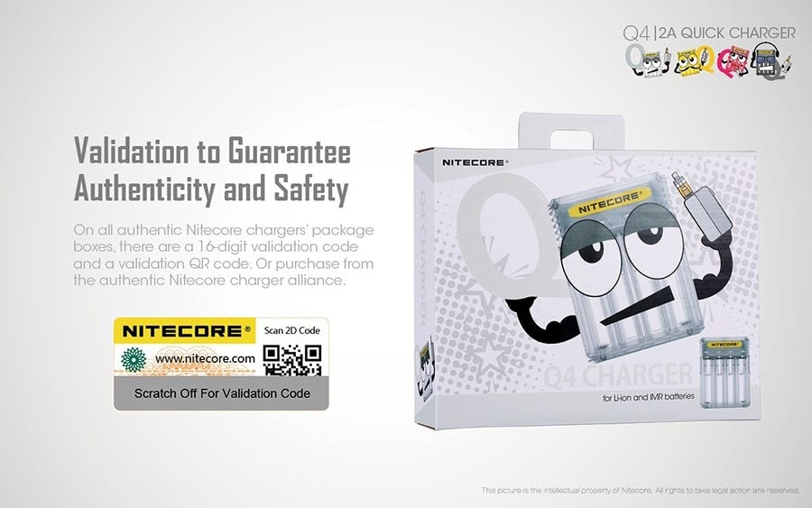 Φορτιστής Nitecore Q4 - Quick charger - 2A/24W Lemonade | www.lightgear.gr